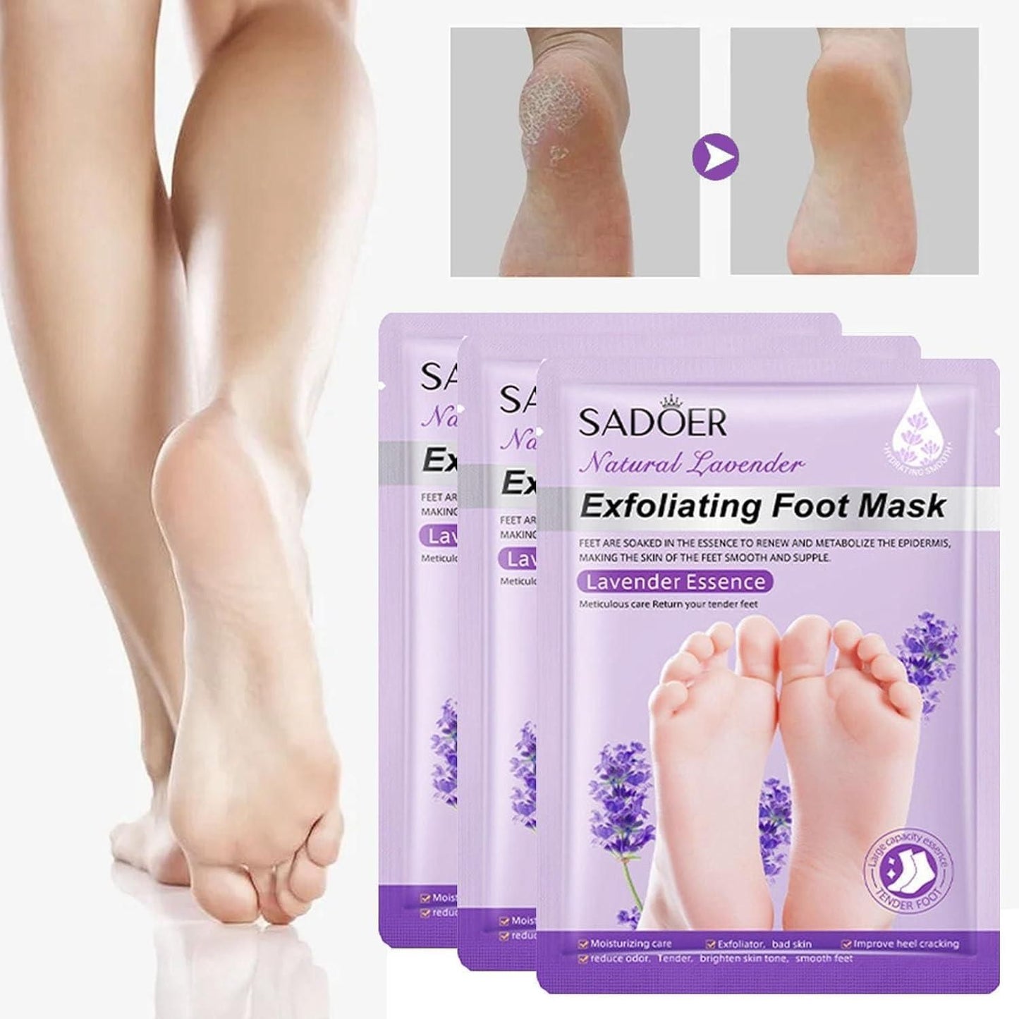 Exfoliating Foot Mask – Peel Away Dry, Rough & Dead Skin Naturally (Combo)