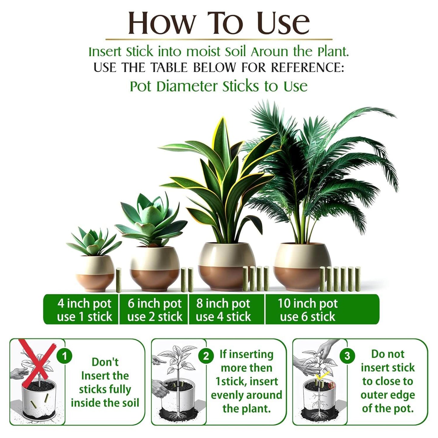 Plant Grow Fertilizer Sticks For Plants - 50 Stick Pack of 2 & 4